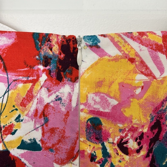 LeLIÈVRE DESIGN - handmade art to wear skater dress floral cotton rayon size 20 - Picture 6 of 8